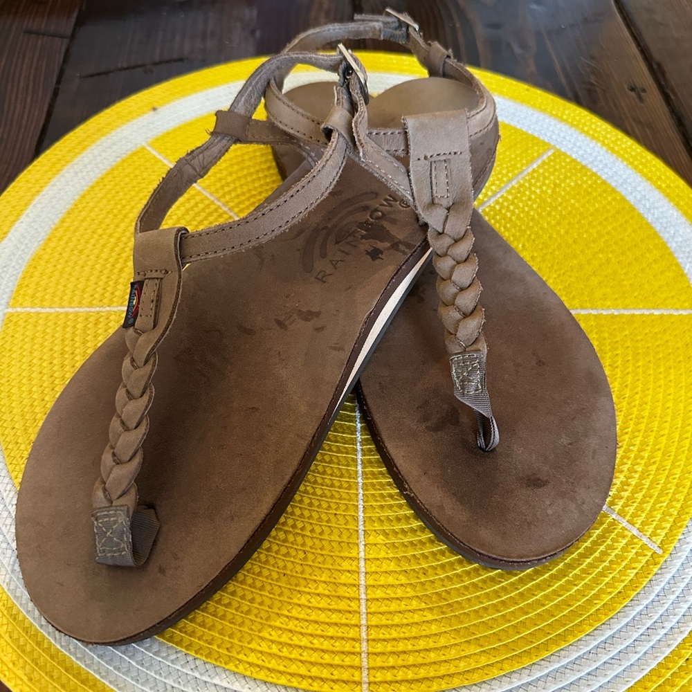 Rainbow Women's Braided Sandals - Brown